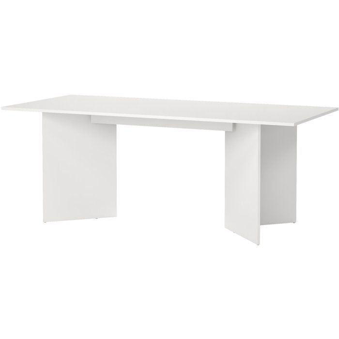 Table a manger FAMILY  Forme rectangulaire  Finition blanc mat  6 personnes  200 x 90 x 76 cm
