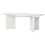 Table a manger FAMILY  Forme rectangulaire  Finition blanc mat  6 personnes  200 x 90 x 76 cm