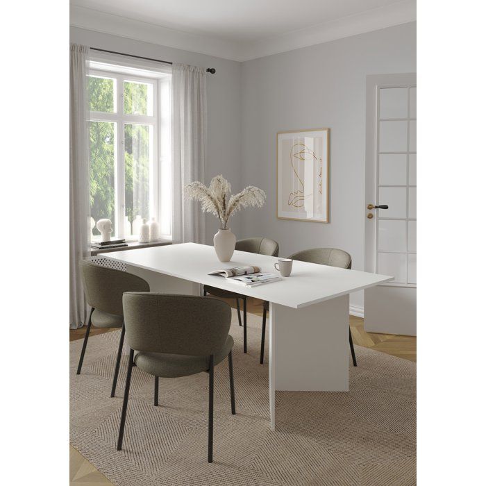Table a manger FAMILY  Forme rectangulaire  Finition blanc mat  6 personnes  200 x 90 x 76 cm