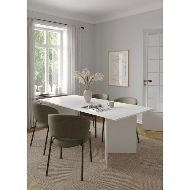 Table a Manger FAMILY - Blanc Mat -  Rectangulaire - 6 personnes - 200 x 90 x 76 cm