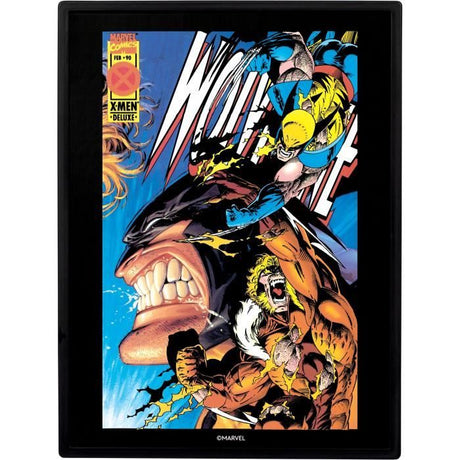 Figurine - FANDROP x MARVEL - Wolverine vs Dents-de-Sabre - Vitrine avec scene culte + mini affiche - 18 cm