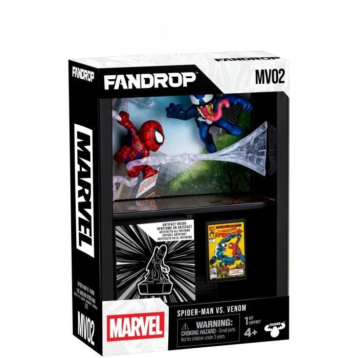 Figurine - FANDROP x STAR WARS - Spider-Man vs Venom - Vitrine avec scene culte + mini affiche - 18 cm