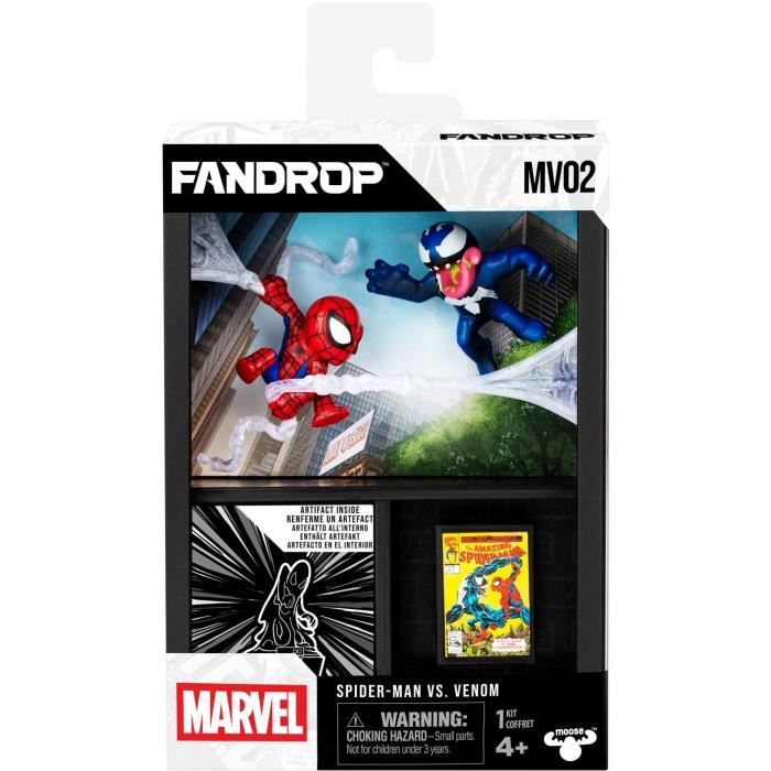 Figurine - FANDROP x STAR WARS - Spider-Man vs Venom - Vitrine avec scene culte + mini affiche - 18 cm