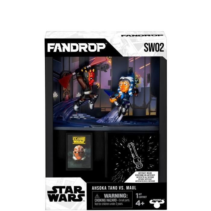 Figurine - FANDROP x STAR WARS - Darth Maul vs Ahsoka - Vitrine avec scene culte + mini affiche - 18 cm