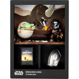 Figurine - FANDROP x STAR WARS - Mandalorian & Grogu - Vitrine avec scene culte + mini affiche - 18 cm