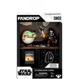 Figurine - FANDROP x STAR WARS - Mandalorian & Grogu - Vitrine avec scene culte + mini affiche - 18 cm