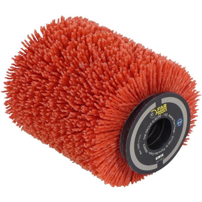 Brosse nylon abrasifs - FARTOOLS - Ř80mm L 100mm - Pour décrasser/dégriser/nettoyer