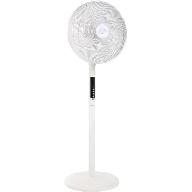 AIR-LIGHT RING - Ventilateur sur pied & Brasseur d'air blanc Ř40cm 70W avec couronne d'éclairage LED