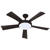 WALLIS Noir - Ventilateur de plafond Ř132cm 38W + éclairage LED