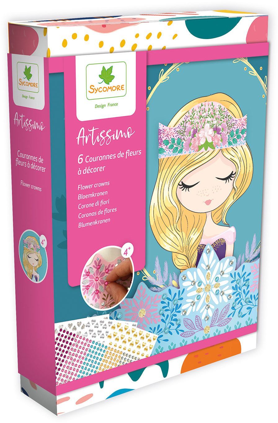 Lot de 6 couronnes de Princesses a décorer - SYCOMORE - Loisirs créatifs - Pour enfants a partir de 4 ans