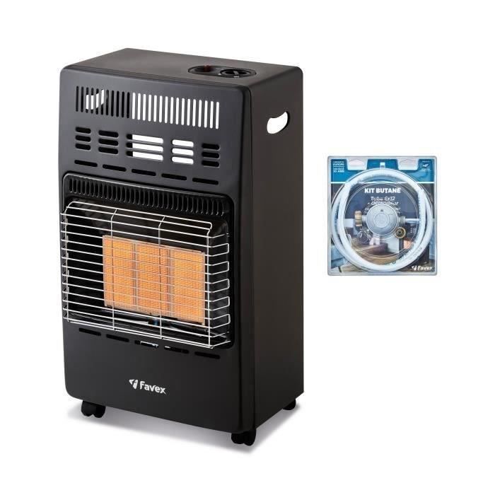 Chauffage d'appoint infrarouge au gaz butane KERN - Allumage par piezo - Surface de chauffe jusqu'a 40 m˛ - 3 niveaux de puissance