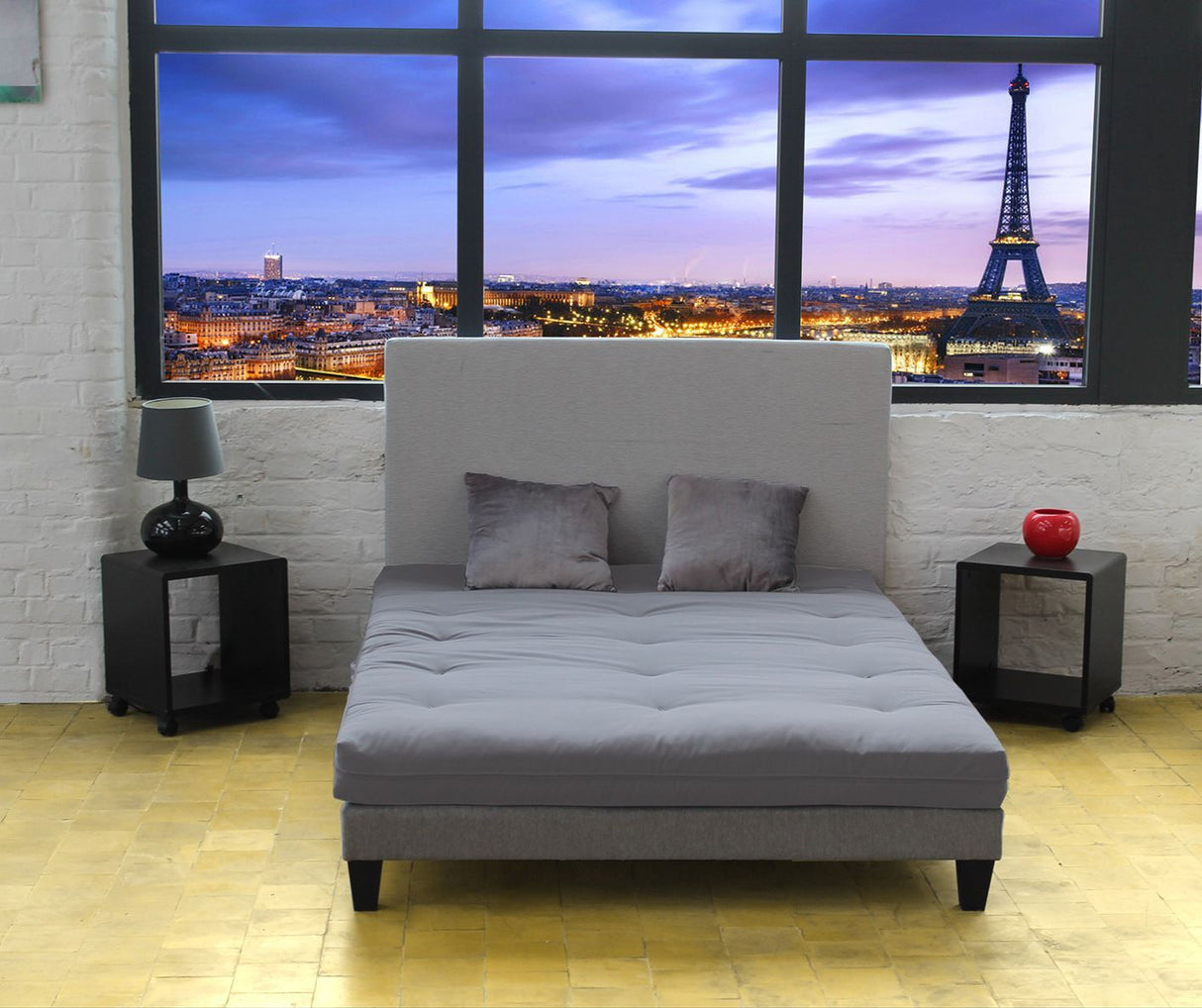 CONFORT DESIGN Matelas Futon 140 x 190 - Ep. 15 cm - Mémoire de forme - Anti-tâche -5 couches - Ferme équilibré - Fabriqué en France