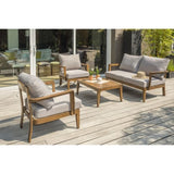 Salon bas de jardin - Aluminium - DCB GARDEN - 4 places - Effet bois - PORTOFINO