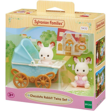 Les jumeaux Lapin Chocolat et poussette double  - Sylvanian Families - 5432
