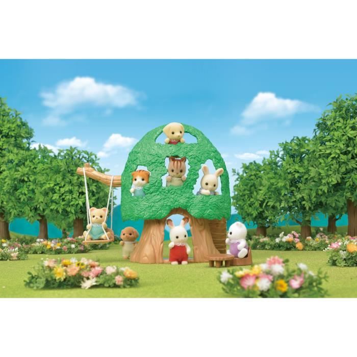 Figurines miniatures - SYLVANIAN FAMILIES - La cabane des bébés - Toboggan, balançoire, hamac