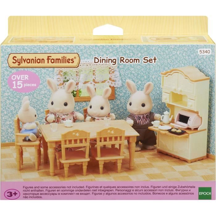 Miniature figurines - SYLVANIAN FAMILIES - The dining room - Complete set to furnish a dining room