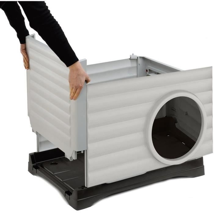 Niche - FERPLAST - PETVILLA 50 - 38,5 x 43 x 38,5 cm -  Blanc / Gris