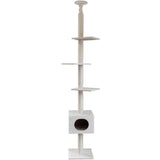 KERBL - Arbre a chat FERDI - 38 x 38 x 240 a 260 cm - Blanc - Sisal