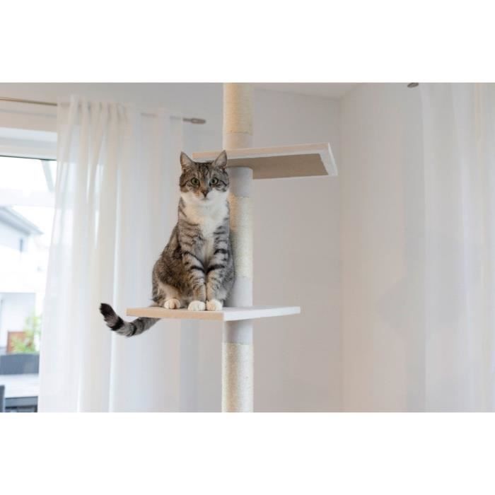 KERBL - Arbre a chat FERDI - 38 x 38 x 240 a 260 cm - Blanc - Sisal