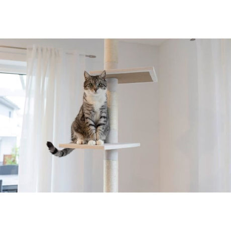 KERBL - Arbre a chat FERDI - 38 x 38 x 240 a 260 cm - Blanc - Sisal