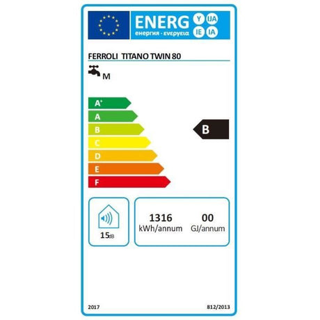 Chauffe-eau électrique Ferroli TITANO TWIN 80L - Vertical - Anode Magnésium - Blanc