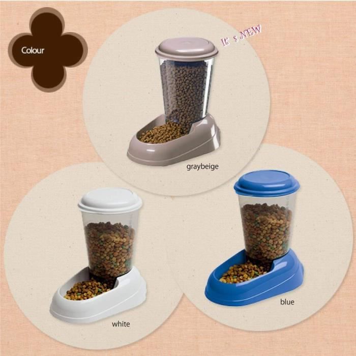 Distributeur de croquettes - FERPLAST - ZENITH - Plastique atoxique - 3L - Couvercle hermétique