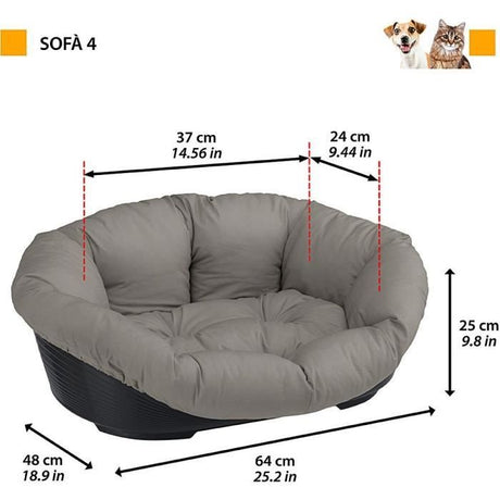 Panier corbeille coussin gris - Taille M - 64 x 48 x 25 cm - FERPLAST