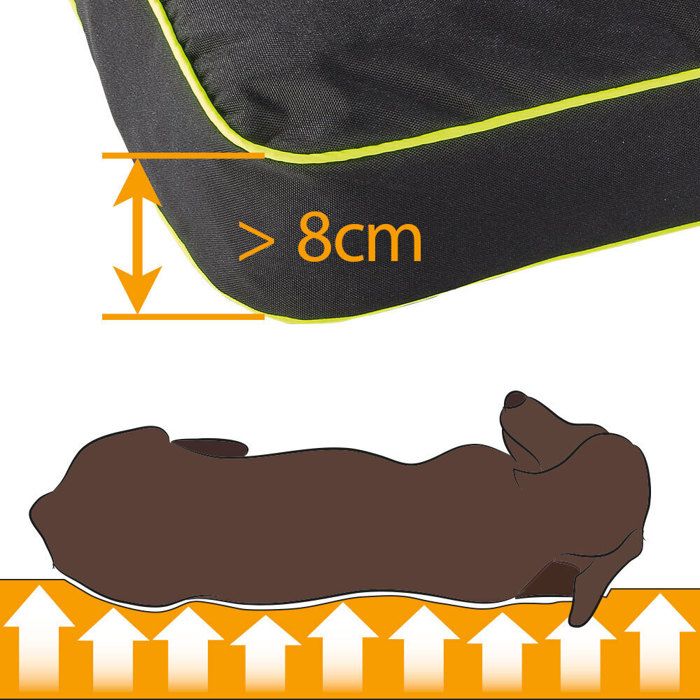 Coussin pour chiens - Ferplast - Polo - Noir - 65 x 40 x 8 cm - Imperméable et déhoussable