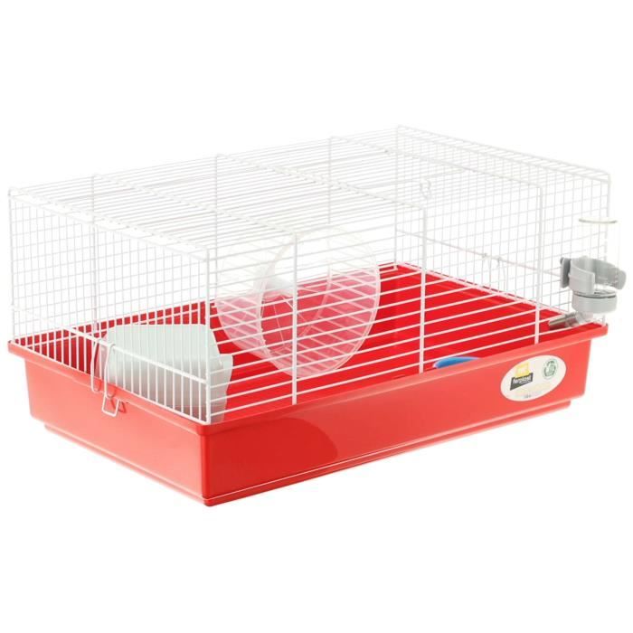 Cage hamster 46*29*23 cm- Une roue, une mangeoire, une maisonnette, un abreuvoir - FERPLAST