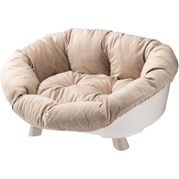 Panier corbeille coussin blanc - Taille L - 73 x 55 x 27 cm - FERPLAST