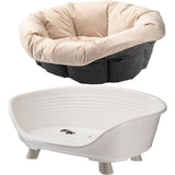 Panier corbeille coussin blanc - Taille L - 73 x 55 x 27 cm - FERPLAST