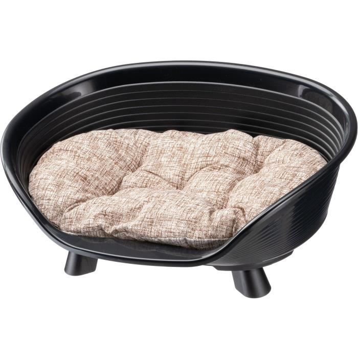 Panier corbeille coussin relax noir - Taille M - 64 x 48 x 25 cm - FERPLAST