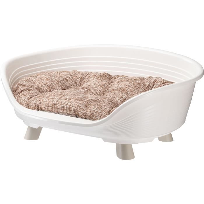 Panier corbeille coussin relax blanc - Taille L - 73 x 55 x 27 cm - FERPLAST