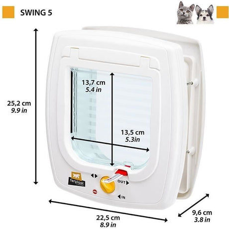 Chatiere - FERPLAST - Swing 5 - 22,5 x 16,2 x 25,2 cm - Gris