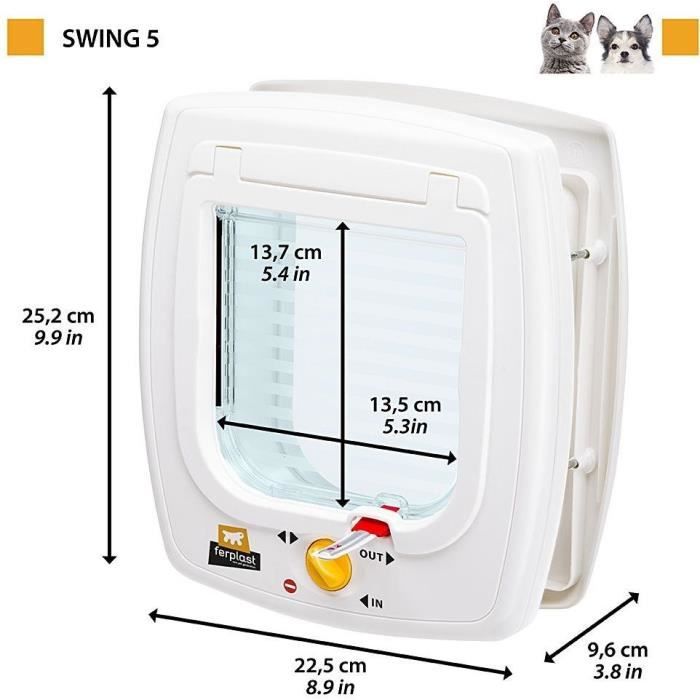 Chatiere - FERPLAST - Swing 5 - 22,5 x 16,2 x 25,2 cm - Gris