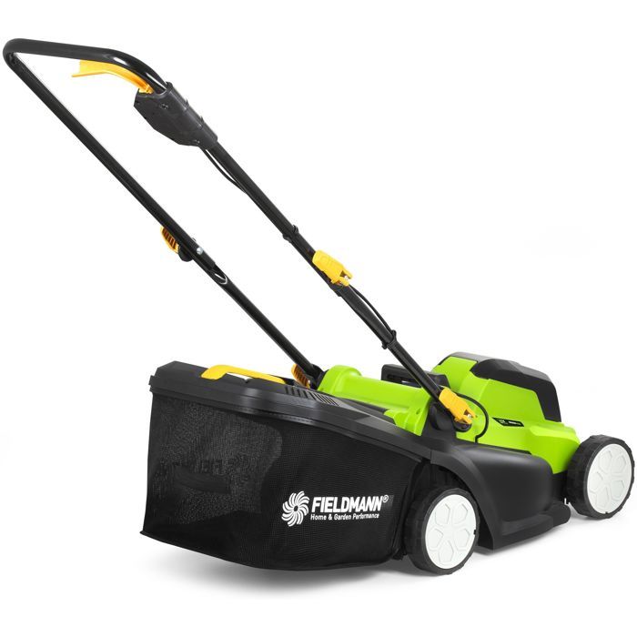 Tondeuse sans fil - FIELDMANN - 20V - Coupe 33 cm - Hauteur max 65 mm - Batterie et chargeur non inclus