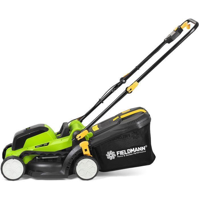 Tondeuse sans fil - FIELDMANN - 20V - Coupe 33 cm - Hauteur max 65 mm - Batterie et chargeur non inclus