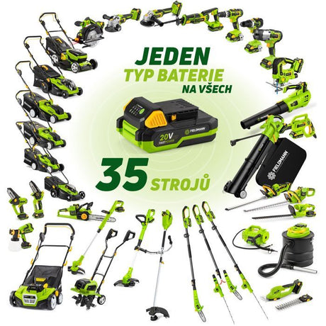 Tondeuse sans fil - FIELDMANN - 20V - Coupe 33 cm - Hauteur max 65 mm - Batterie et chargeur non inclus