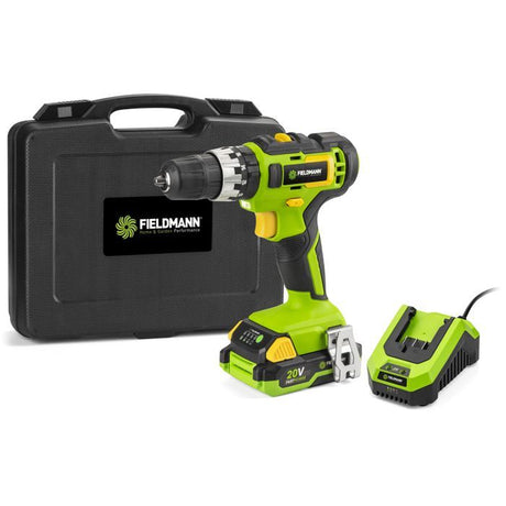 Perceuse a percussion sans fil - FIELDMANN - 20V - Batterie 2Ah - 35 Nm - Chargeur rapide et mallette inclus