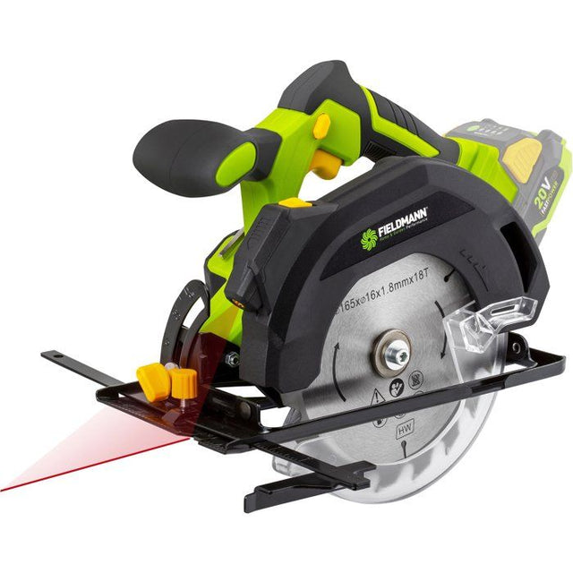 Scie circulaire sans fil - FIELDMANN - 20V - 165 mm - Guidage laser - Batterie et chargeur non inclus