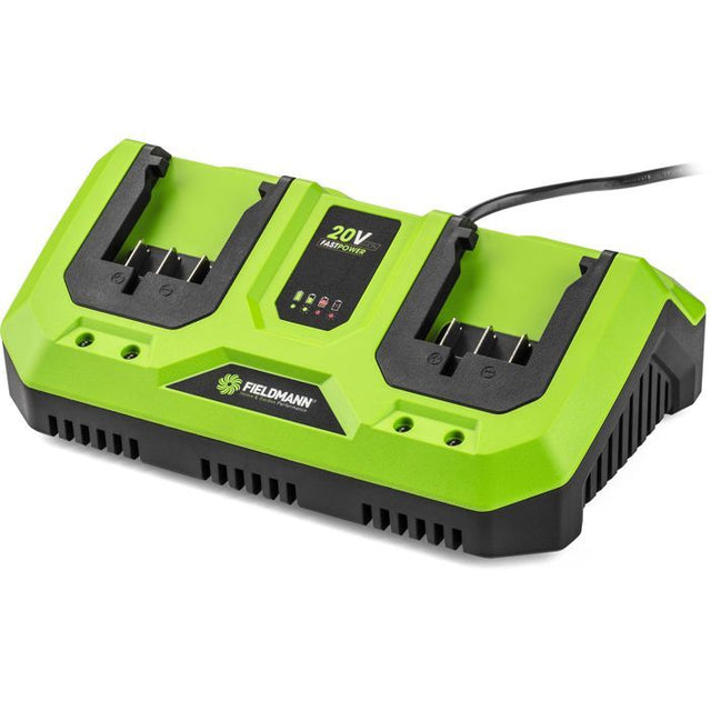 Chargeur double - FIELDMANN - Pour batteries 20V - Charge 2Ah en 60 min - Compatible 2Ah, 4Ah