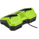 Chargeur double - FIELDMANN - Pour batteries 20V - Charge 2Ah en 60 min - Compatible 2Ah, 4Ah