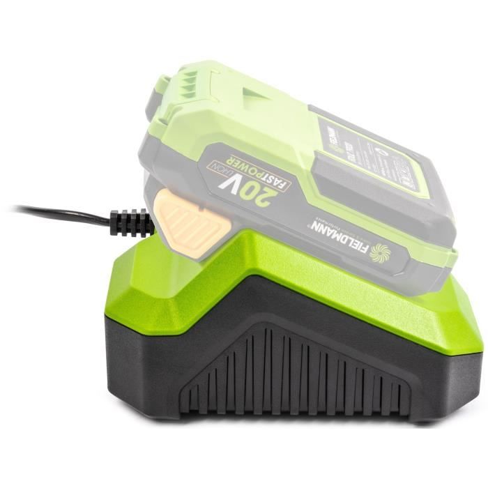 Chargeur rapide - FIELDMANN - Pour batterie 20V - Charge 2Ah en 30 min - Compatible 2Ah, 4Ah, 8Ah