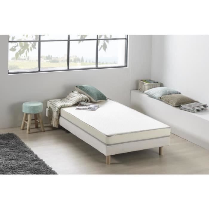 Matelas mousse 90 x 200 cm - DEKO DREAM Kietoa - Confort ferme - Epaisseur 12 cm - LivrÈ roulÈ