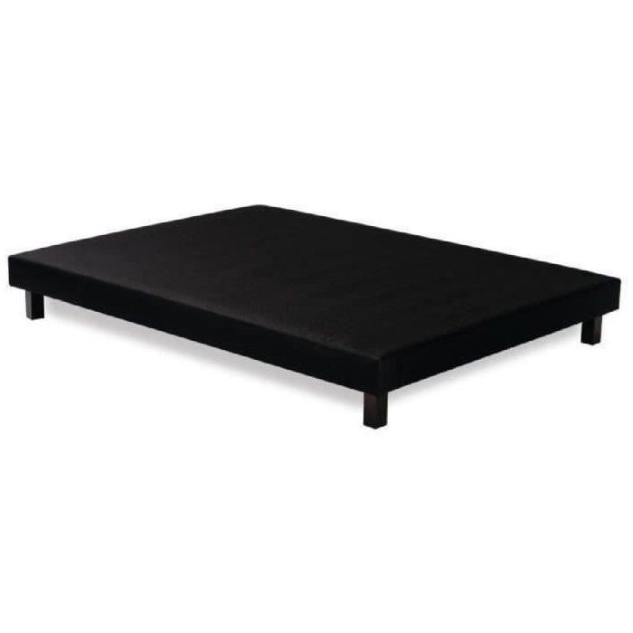 Sommier tapissier 160x200 cm - Noir - Pieds inclus -  DEKO DREAM Rakenne
