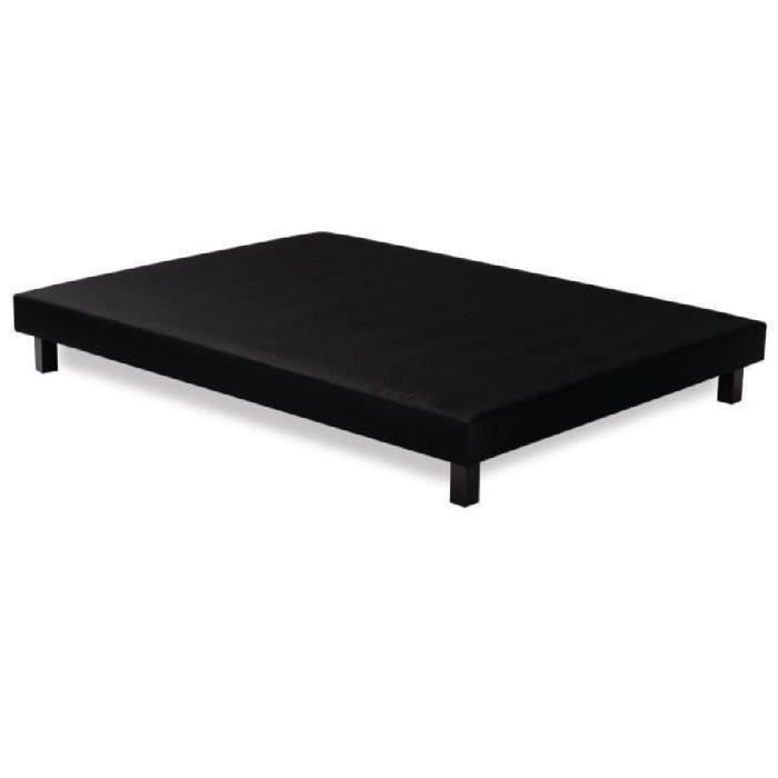 Sommier tapissier 160x200 cm - Noir - Pieds inclus -  DEKO DREAM Rakenne