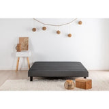 Sommier tapissier a lattes 140 x 190 - Bois massif gris anthracite + pieds - DEKO DREAM Rakenne