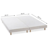 DEKO DREAM Rakenne - Sommiers tapissiers a lattes x 2 - 180 x 200 - Bois massif blanc + pieds