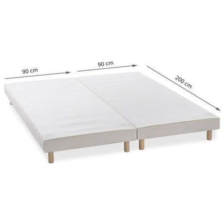 DEKO DREAM Rakenne - Sommiers tapissiers a lattes x 2 - 180 x 200 - Bois massif blanc + pieds
