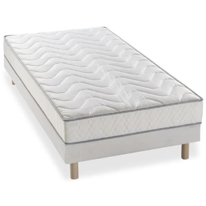 Ensemble matelas + sommier UNELMA 90 x 190 - 5 zones et mÈmoire de forme - 16 cm - DEKO DREAM